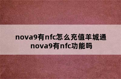 nova9有nfc怎么充值羊城通 nova9有nfc功能吗